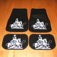 Black Upholstered CanDoCowgirl Floor Mats (Set of 4)