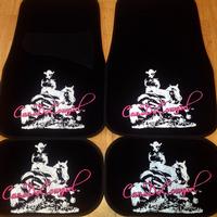 2 Color Upholstered CanDoCowgirl Floor Mats (Set of 4)