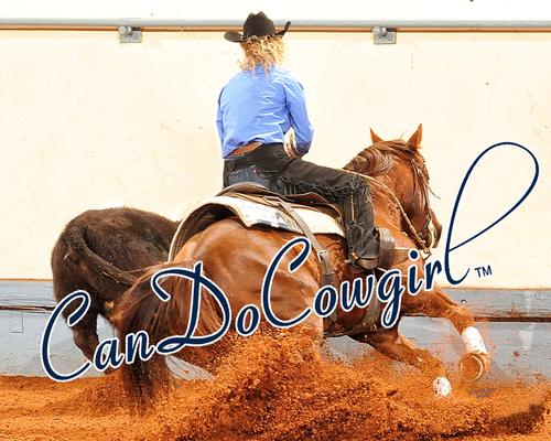 Horse and Rider Poster with Blue Text Logo
